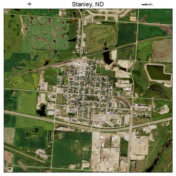 Stanley, ND air photo map