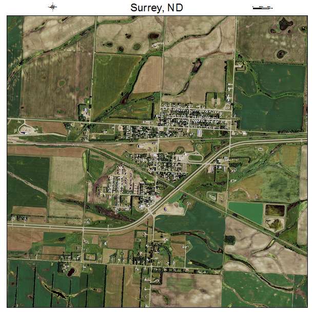 Surrey, ND air photo map