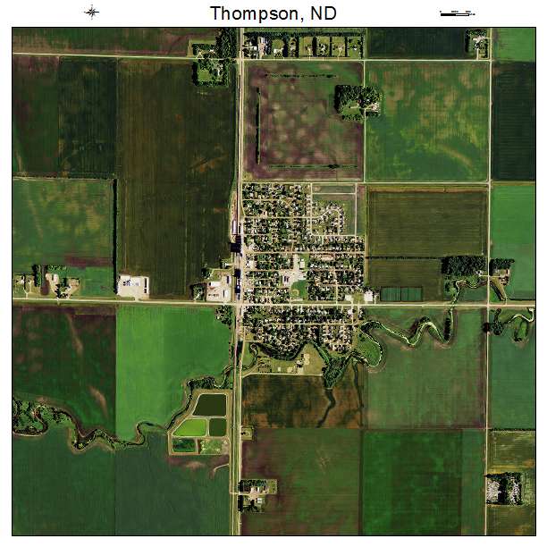 Thompson, ND air photo map