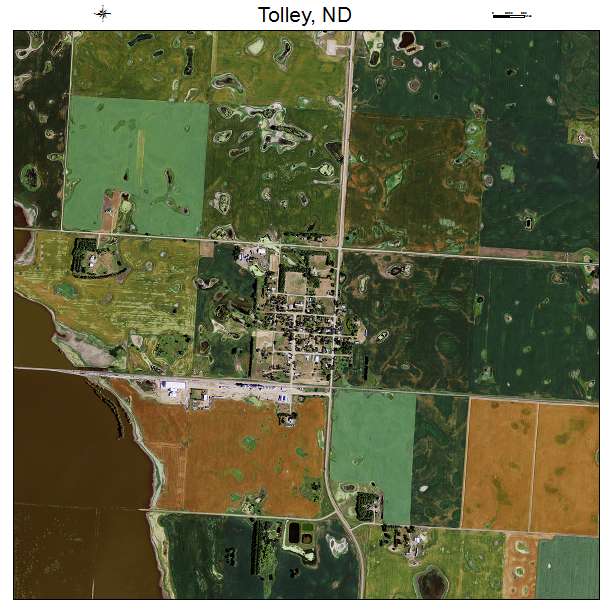 Tolley, ND air photo map
