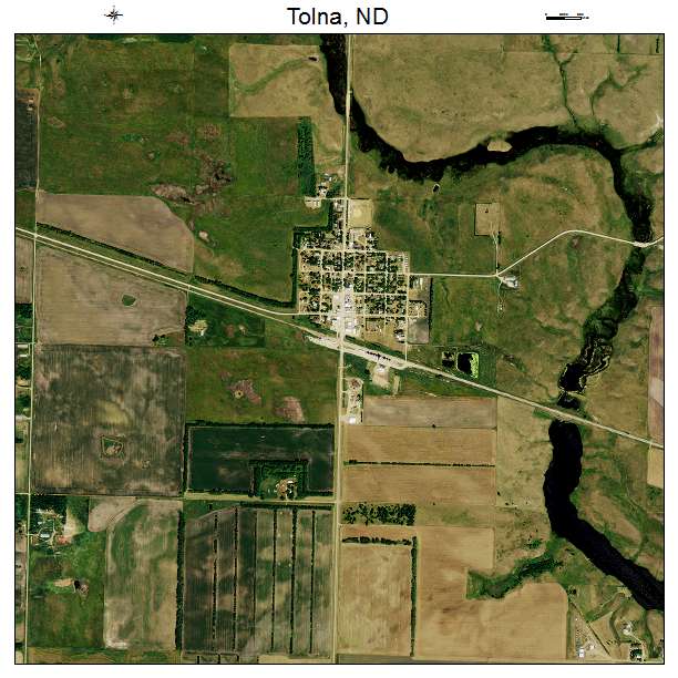 Tolna, ND air photo map