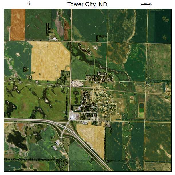 Tower City, ND air photo map