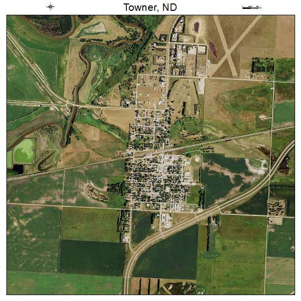 Towner, ND air photo map