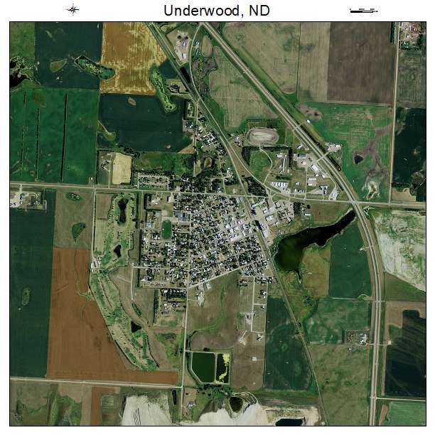 Underwood, ND air photo map