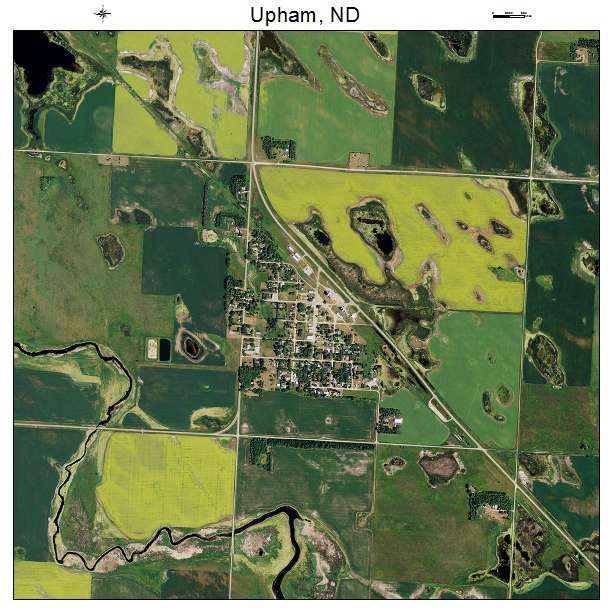 Upham, ND air photo map