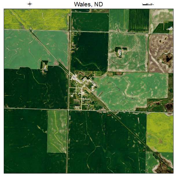 Wales, ND air photo map