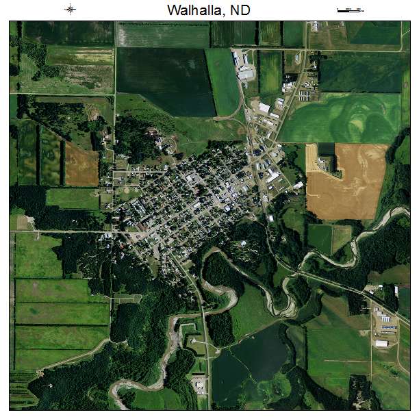 Walhalla, ND air photo map