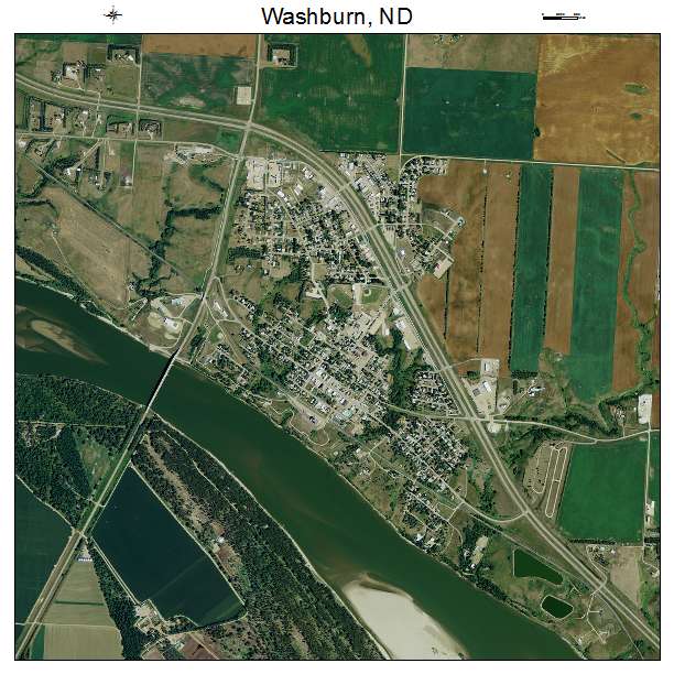 Washburn, ND air photo map