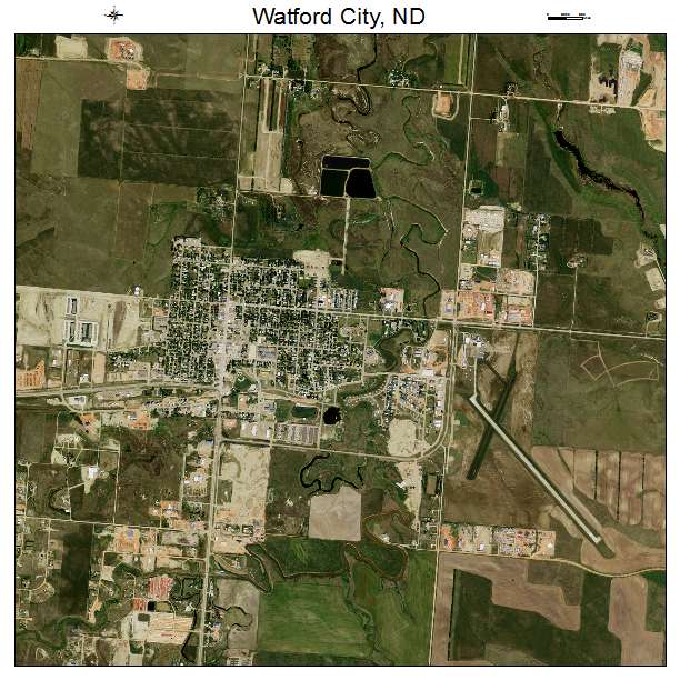 Watford City, ND air photo map