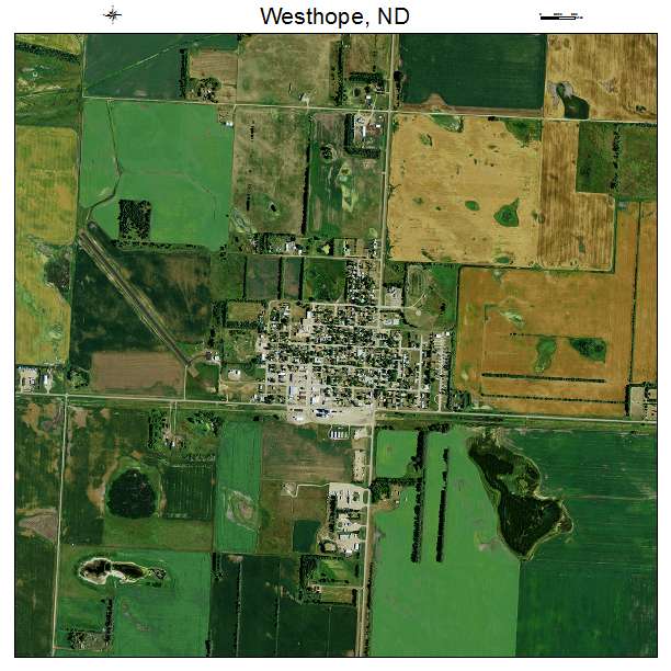 Westhope, ND air photo map