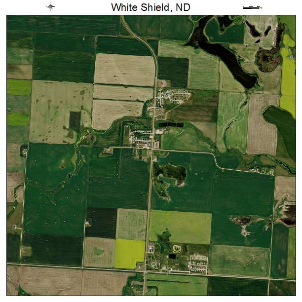 White Shield, ND air photo map