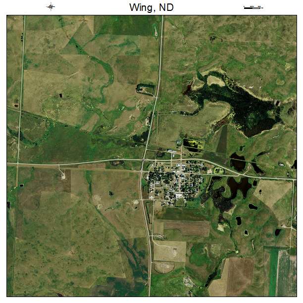 Wing, ND air photo map