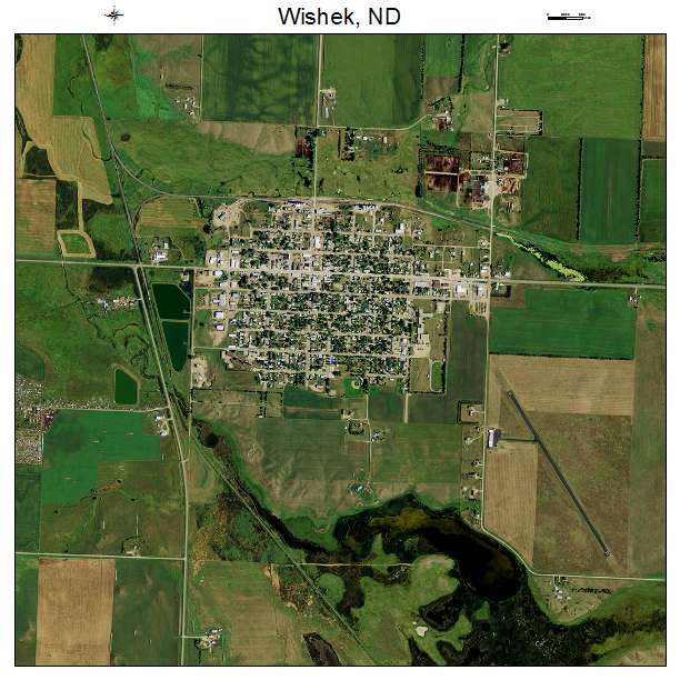 Wishek, ND air photo map