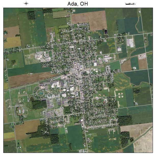 Ada, OH air photo map