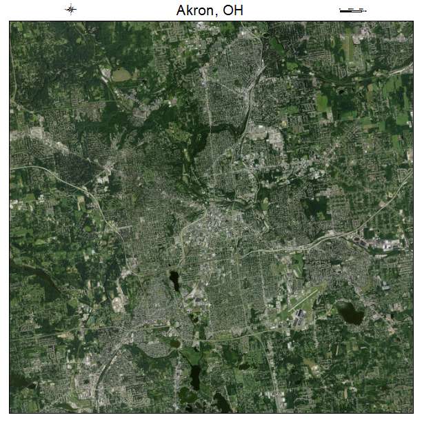 Akron, OH air photo map