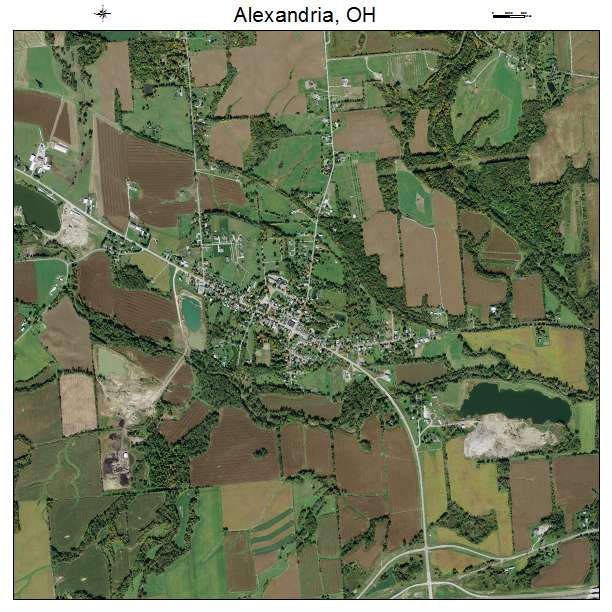 Alexandria, OH air photo map