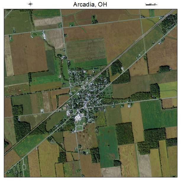 Arcadia, OH air photo map