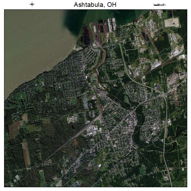 Ashtabula, OH air photo map