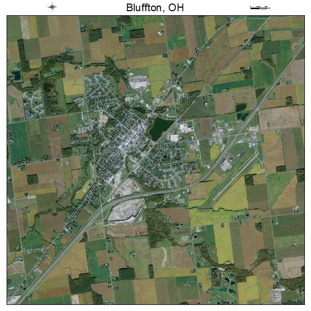 Bluffton, OH air photo map