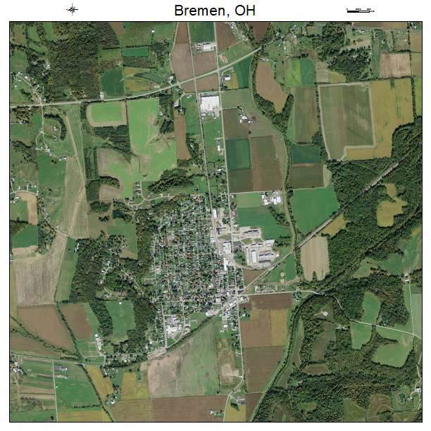 Bremen, OH air photo map