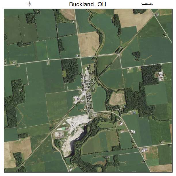 Buckland, OH air photo map