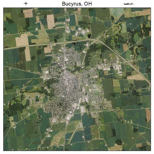 Bucyrus, OH air photo map