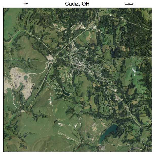 Cadiz, OH air photo map