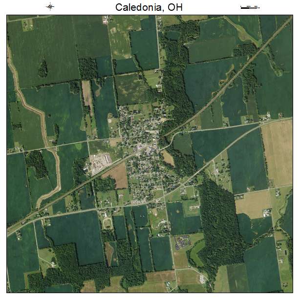 Caledonia, OH air photo map