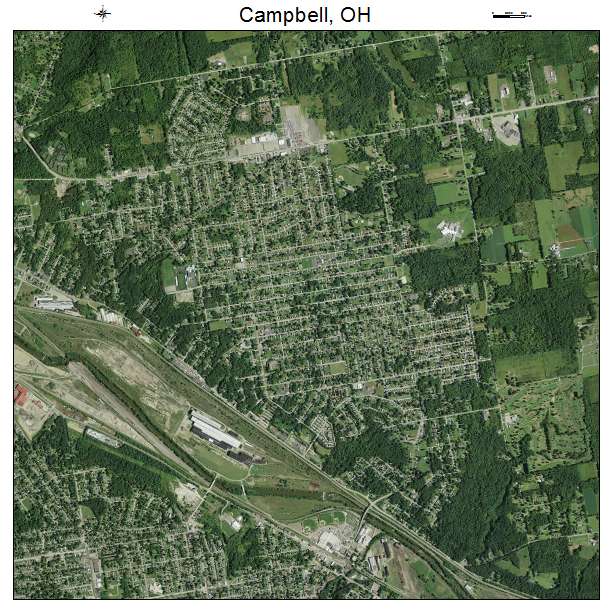 Campbell, OH air photo map