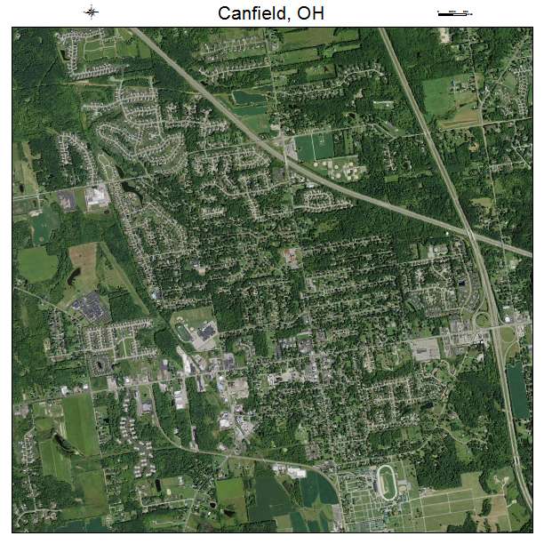 Canfield, OH air photo map
