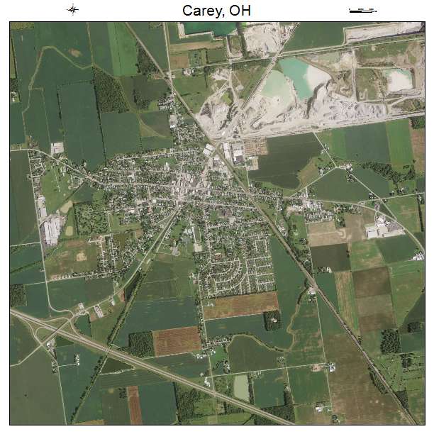 Carey, OH air photo map