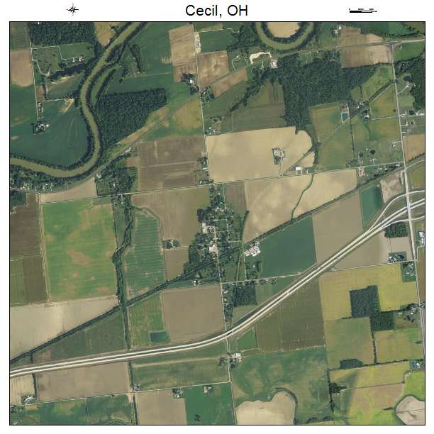 Cecil, OH air photo map