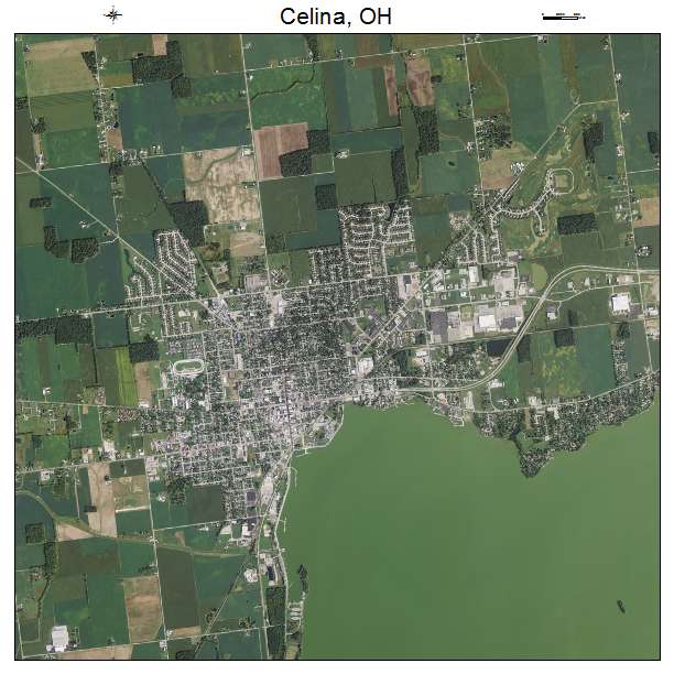 Celina, OH air photo map