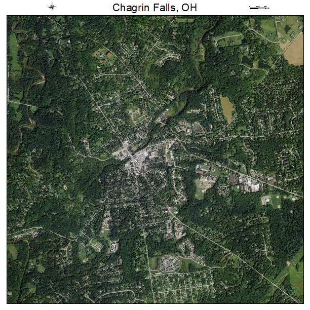 Chagrin Falls, OH air photo map