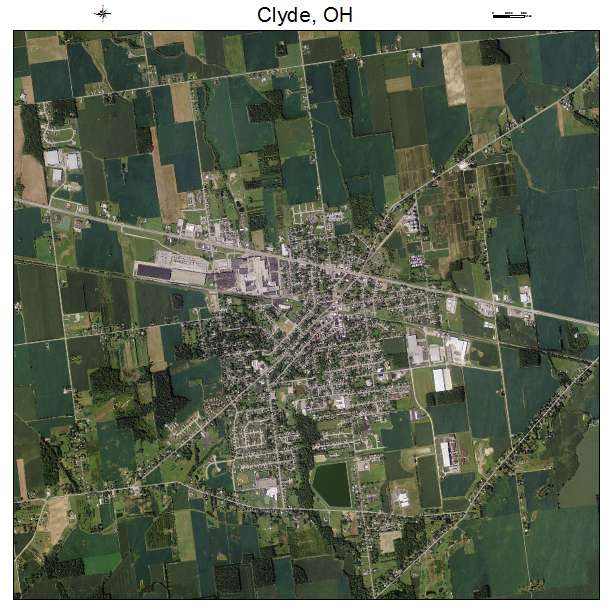 Clyde, OH air photo map