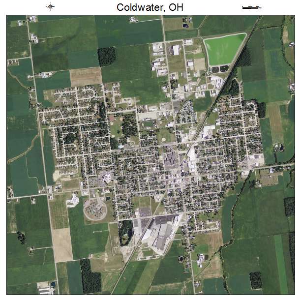 Coldwater, OH air photo map