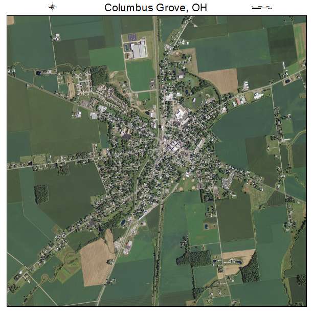 Columbus Grove, OH air photo map