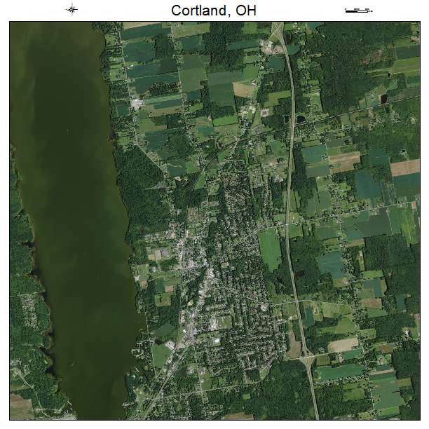 Cortland, OH air photo map