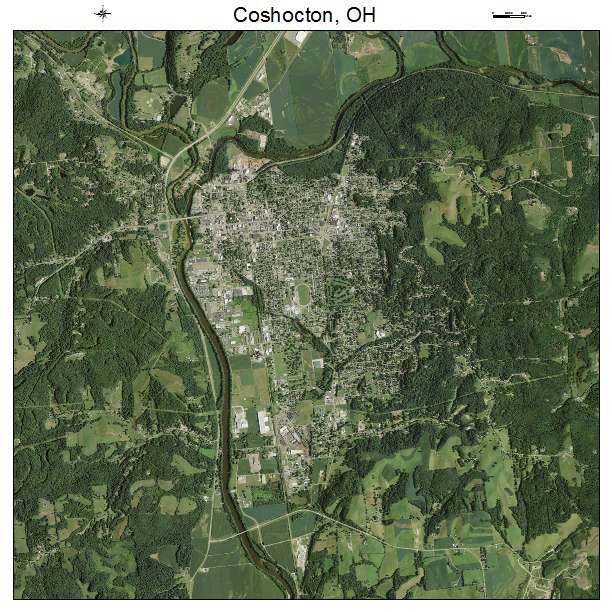 Coshocton, OH air photo map