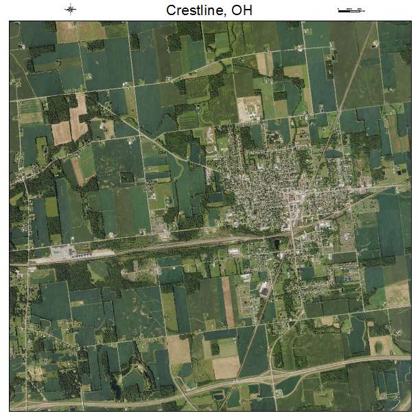 Crestline, OH air photo map
