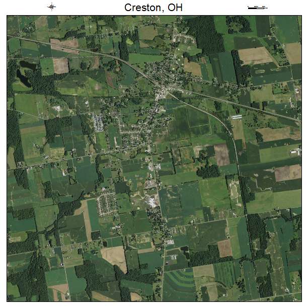 Creston, OH air photo map
