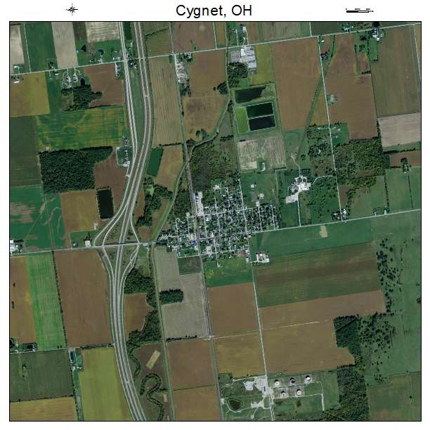Cygnet, OH air photo map