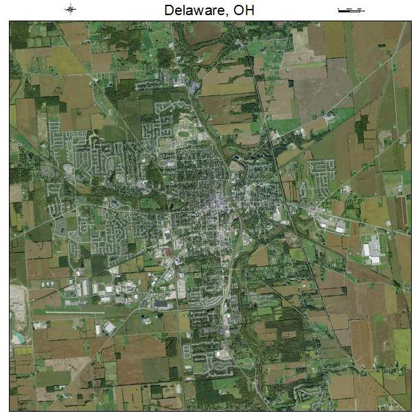 Delaware, OH air photo map