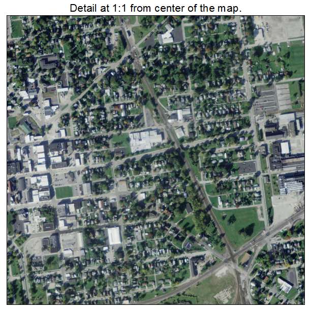 Fostoria, Ohio aerial imagery detail