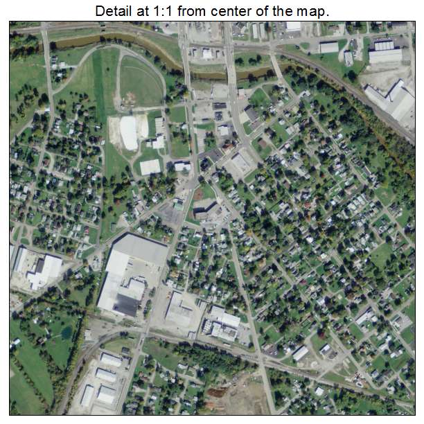 Kenton, Ohio aerial imagery detail