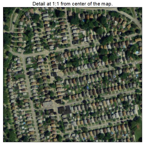 Newburgh Heights, Ohio aerial imagery detail