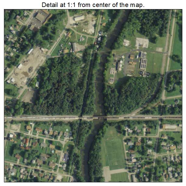 Newton Falls, Ohio aerial imagery detail