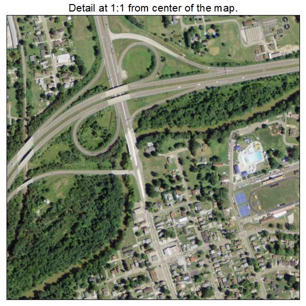 Uhrichsville, Ohio aerial imagery detail