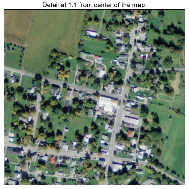 Zanesfield, Ohio aerial imagery detail