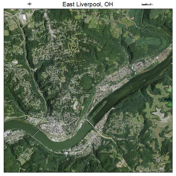 East Liverpool, OH air photo map